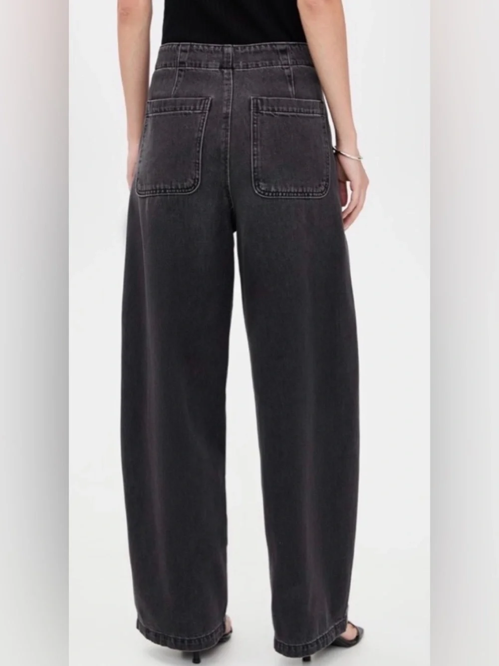 Pistola Lottie High Rise Relaxed Bowed Leg Jeans Zen Black Size 26 NWT - Picture 2 of 10